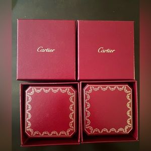 2 Empty Cartier ring boxes plus small shopper.